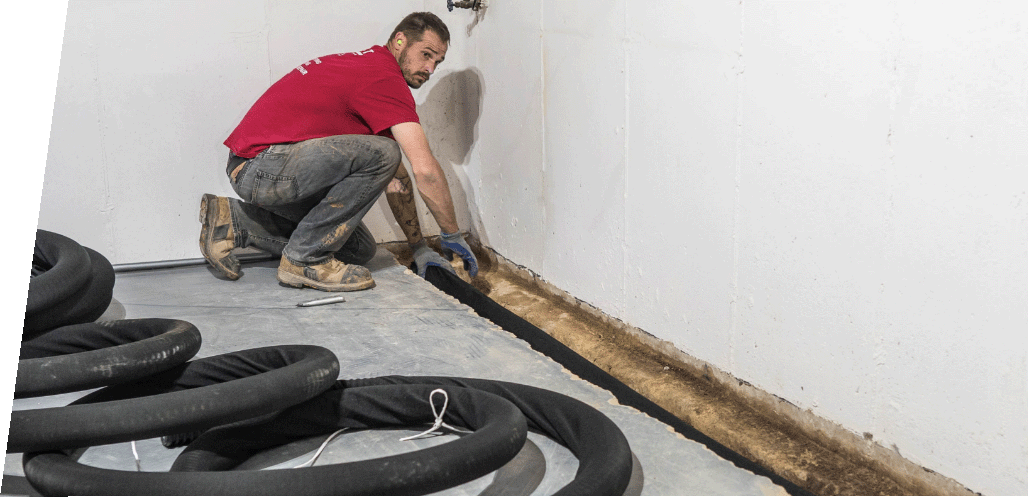basement drainage system installation