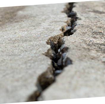 cracked and uneven concrete