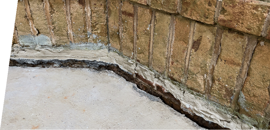 uneven concrete surface