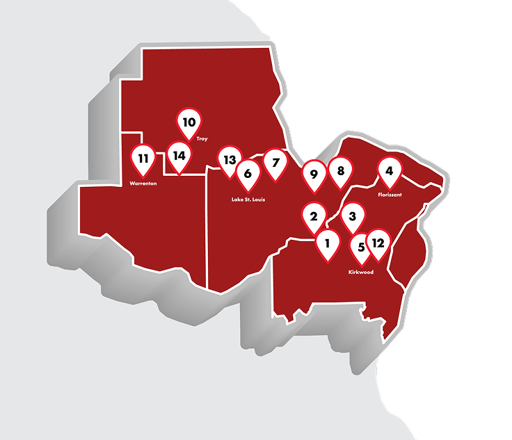 Acculift service area map